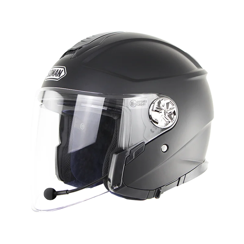 Matte Black Женский шлем, одобренный ECE chopper шлемы козырек скутер мото rcycle шлем 3/4 с открытым лицом шлемы mujer casco moto dirt bike руля - Цвет: Matte Black