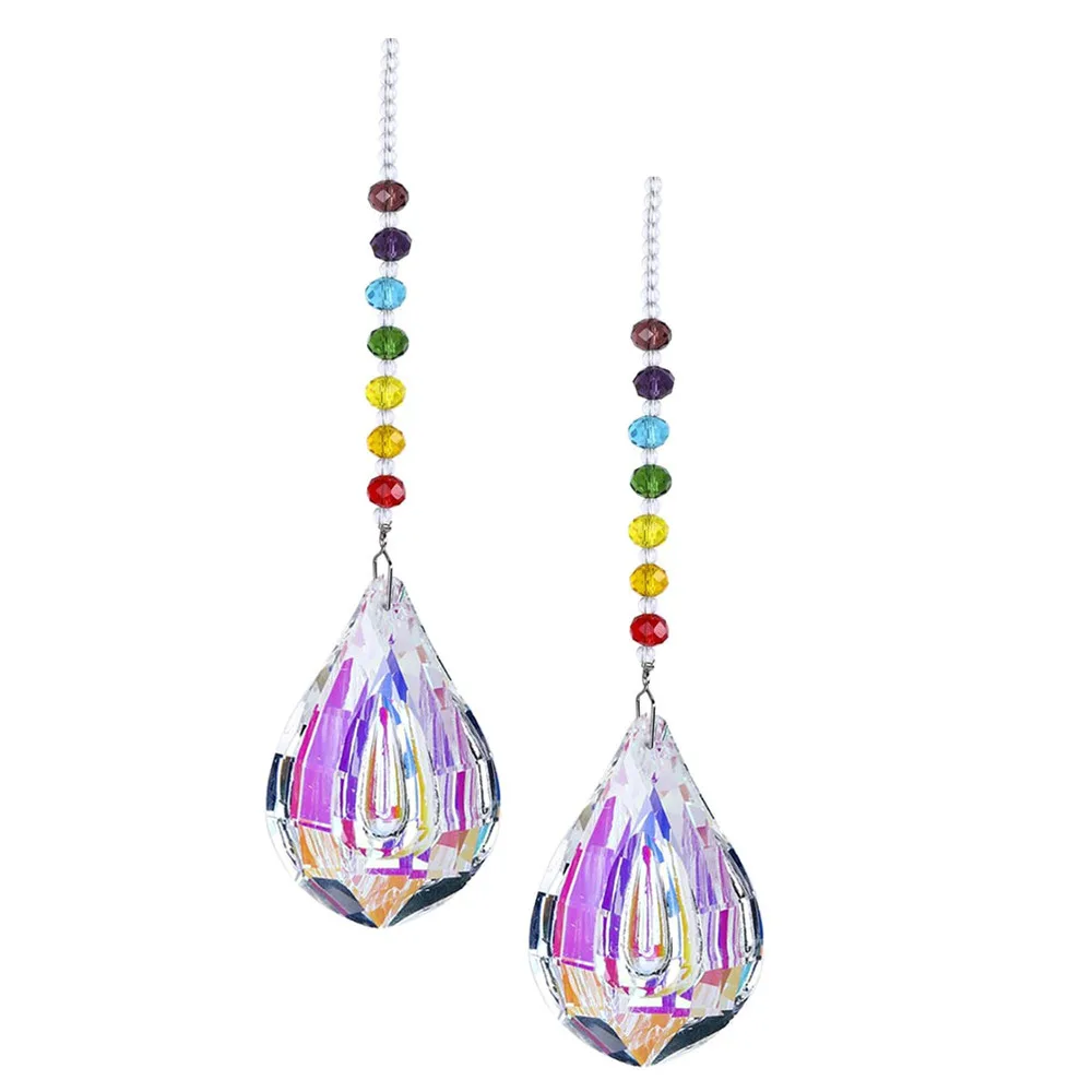 

2Pcs Colorful Crystal Pendant Home Hanging Decoration Car Interior Pendant
