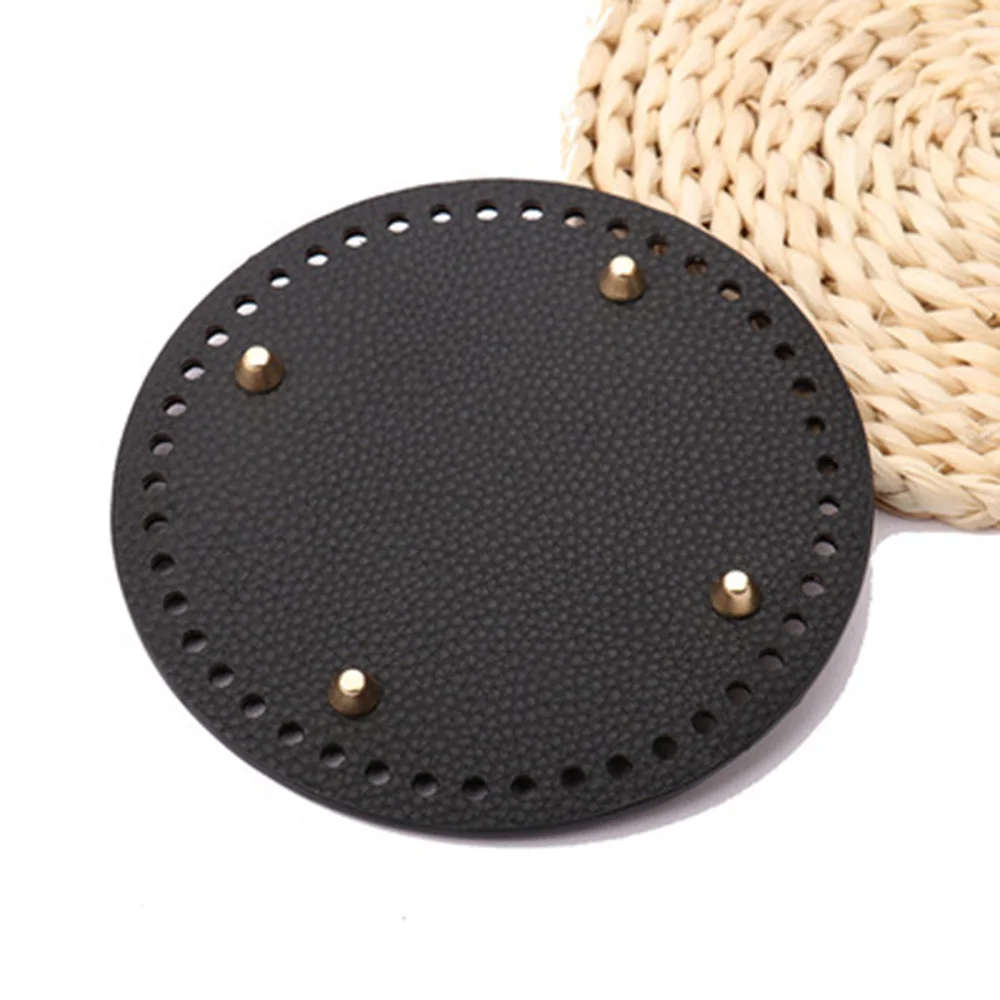 

1pc 2021 New Long/oval Bottom Diy Crochet Pu Bottom Hand-woven Bag Bottom High-quality Lychee Leather Bag Bottom Bag Accessories