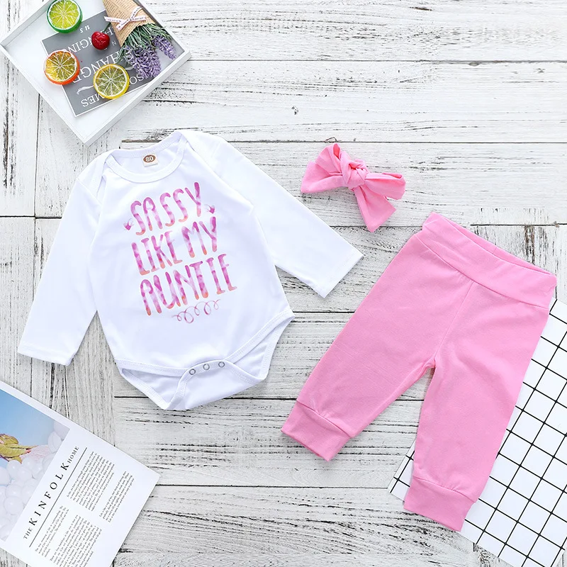 Комплект одежды для девочек Белый боди с длинными рукавами розовые леггинсы