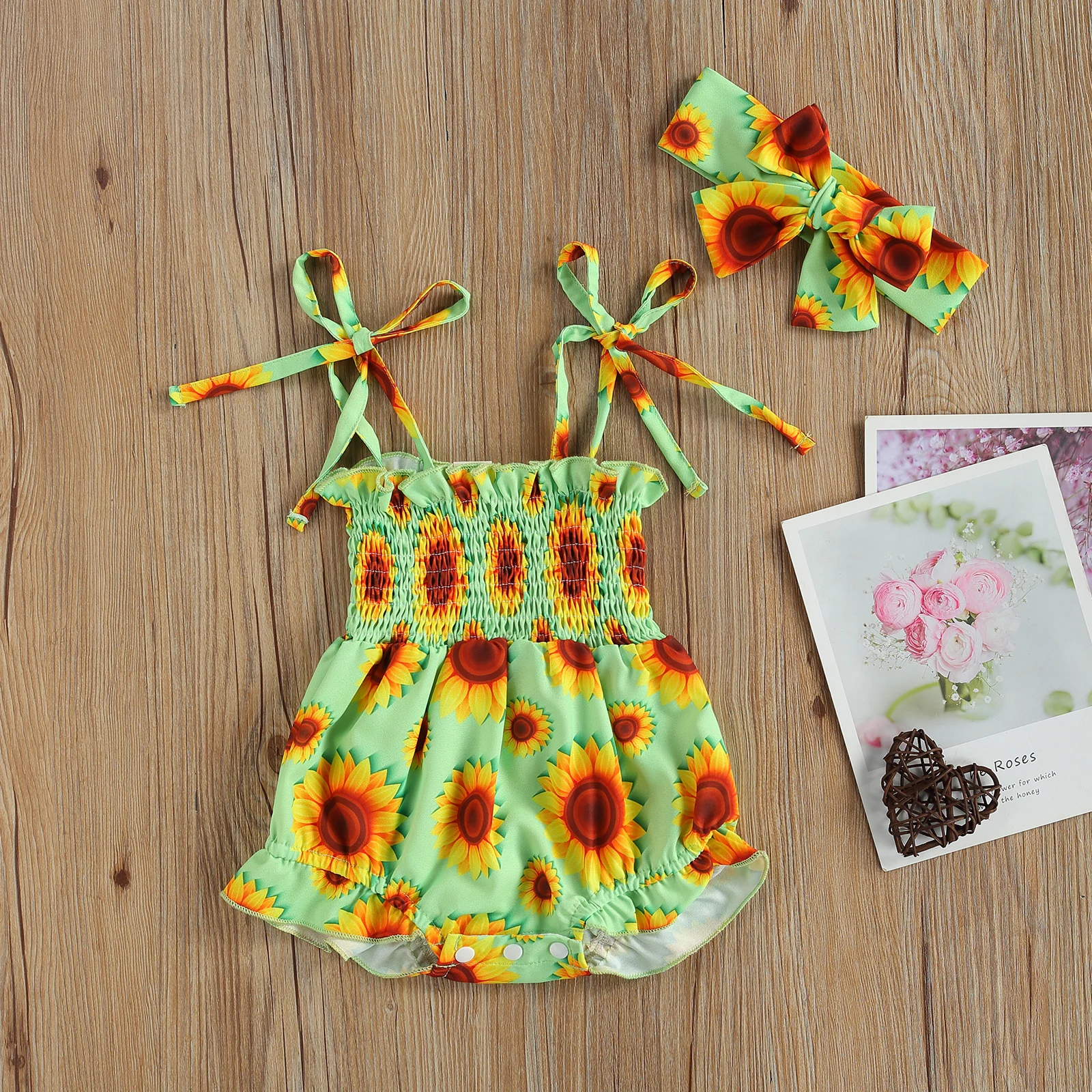 Tops de mameluco Floral para beb&eacute;s, diadema para beb&eacute;, cabestrillo sin mangas para deportes en casa, ropa de cintura alta para dormir, nuevo estilo 2021-1