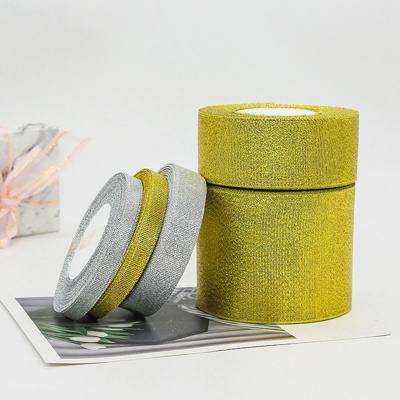 Золотая Серебряная лента 25 ярдов 22 м металлическая Блестящая для свадьвечерние