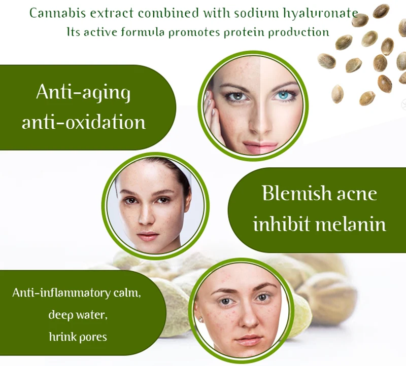 Натуральное масло семян конопли Сыворотка для лица против старения и окисления