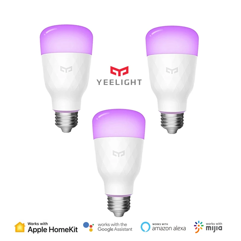 Умная Светодиодная лампа Yeelight E27 E26 10 Вт 800 лм Wi-Fi дистанционное управление