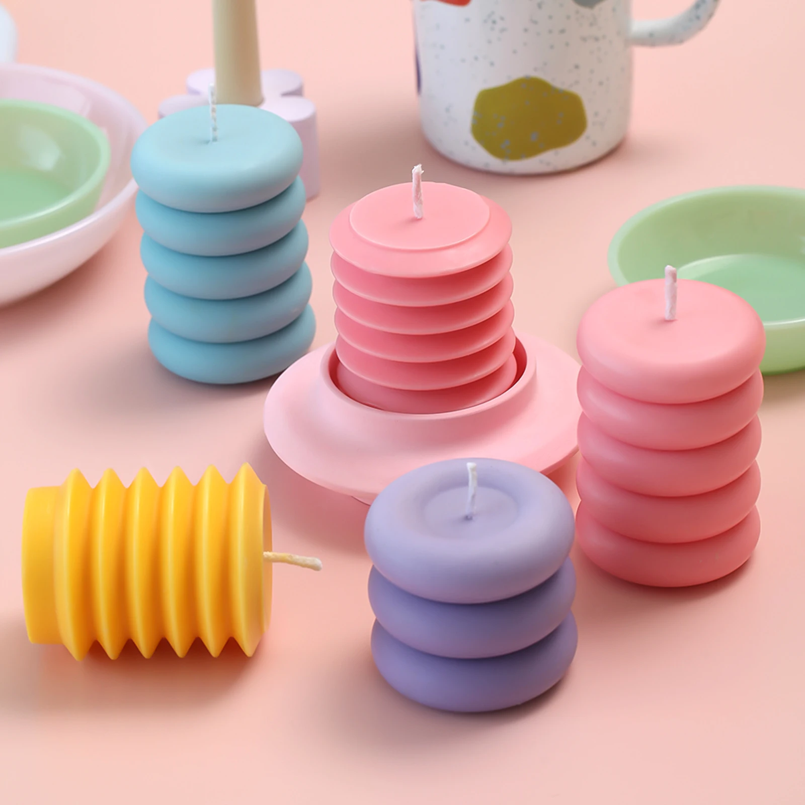 

Silicone Mold 3D Columnar Candle Molds for Scented Candle Making DIY Gifts Home Decoration