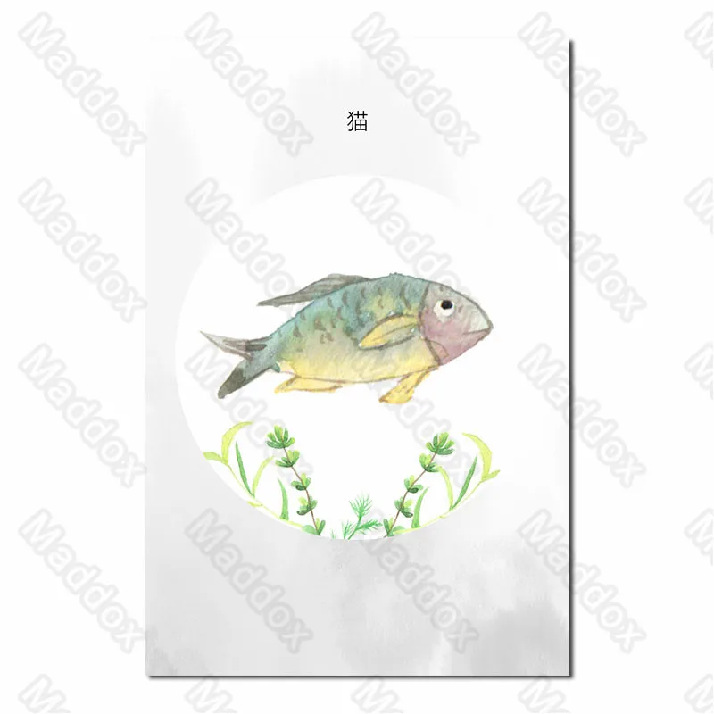 

Waterproof Ink Cartoon Animals Pattern Kitten and Puppy Cute and Cute Oil Painting Children Bedroom Painting Decoration Painting