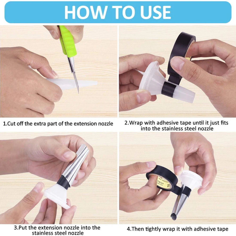 

16pcs Caulk Nozzle Applicator Brush Glue Nozzle Countertops Hand Tools
