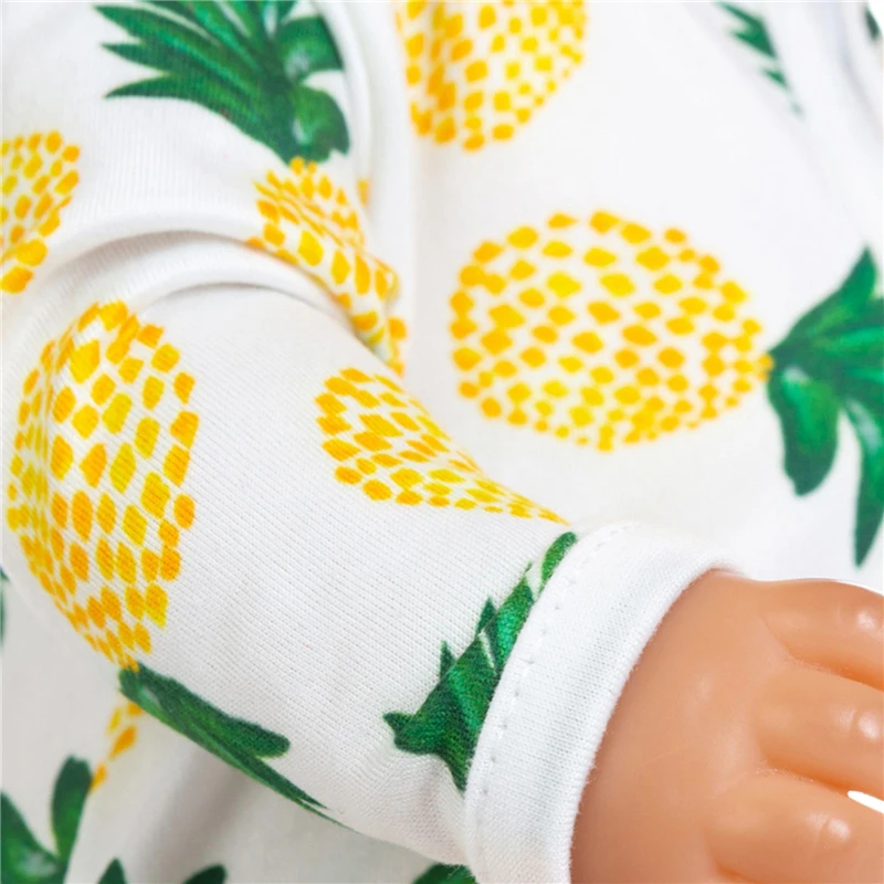 

43cm Reborn Doll Clothes Pineapple Romper Children's Toys 17 Inch New Born Baby Items Suit American Girl Doll Accessories