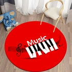 Круглый ковер Music Note для гостиной, Детский ковер, нескользящий напольный коврик для детей, круглый ковер для гостиной