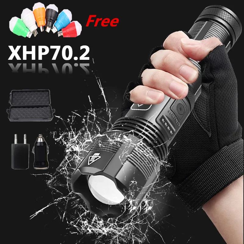 

Высококачественный Тактический охотничий светодиодный фонарик XHP70.3 с питанием от 18650 батареек AAA Usb Перезаряжаемый Фонарик масштабируемый ...