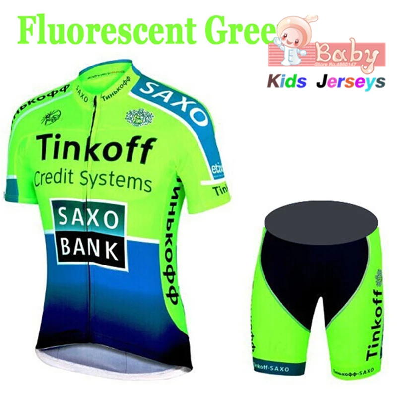 Дышащая детская велосипедная майка Tinkoff комплект с шортами флуоресцентная