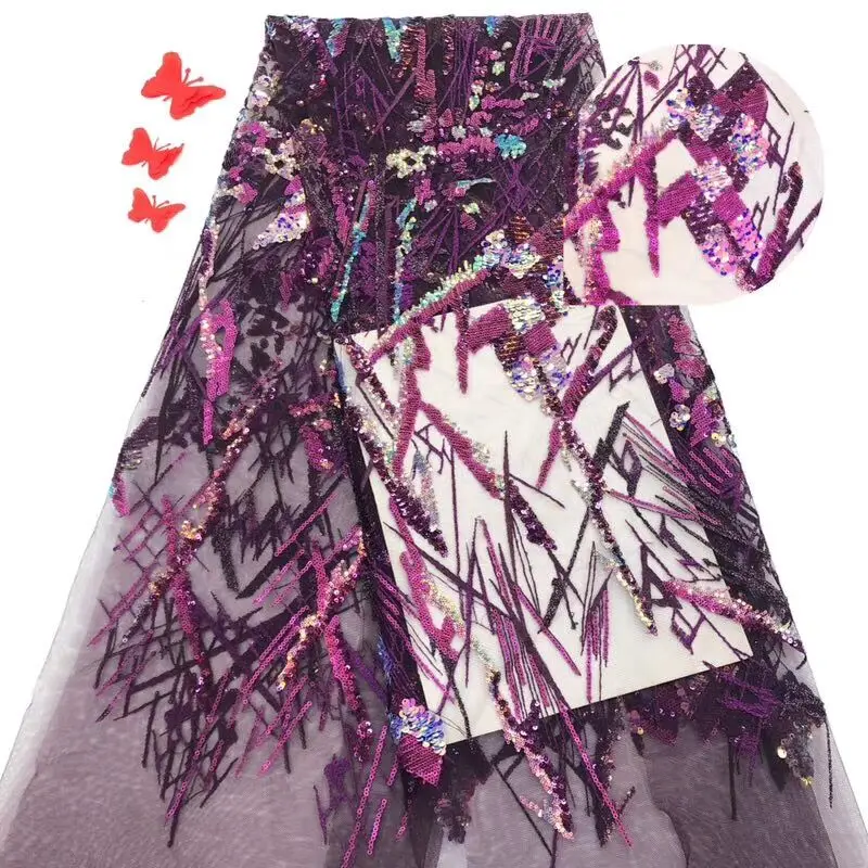 nigerian lace fabric classic french net with sequins top sale tulle SYJ-9951 | Дом и сад