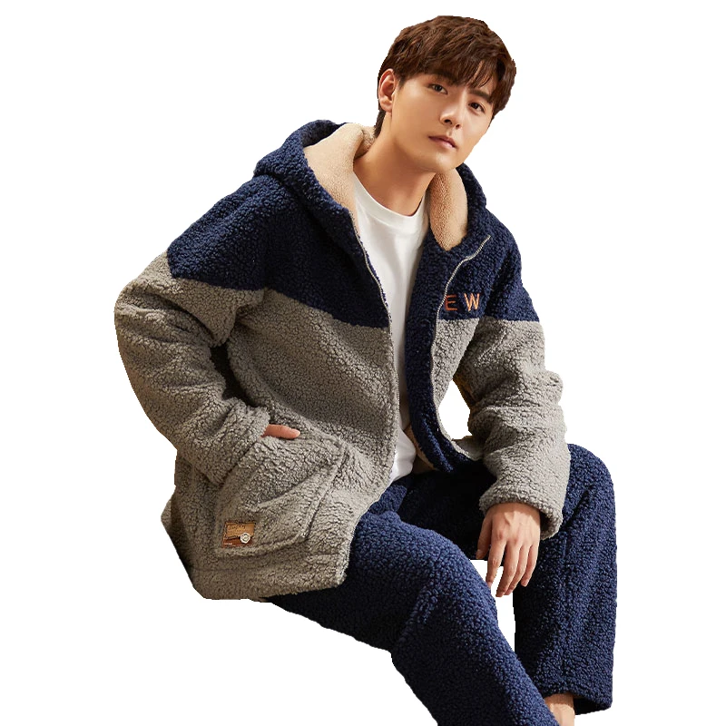 Новинка 2021 коралловый бархат Мужская зимняя утепленная фланелевая теплая