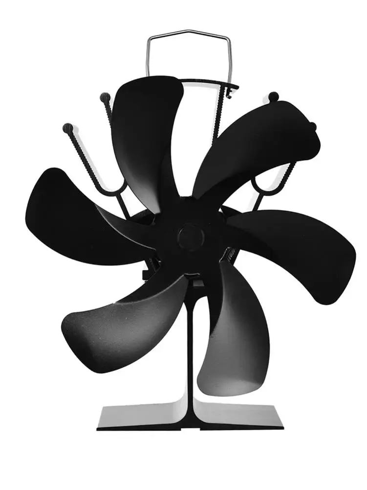 

Black Fireplace Fan 6 Blade Heat Powered Stove Fan Log Wood Burner Eco Friendly Quiet chimenea Fan Home Heat Distribut 스토브