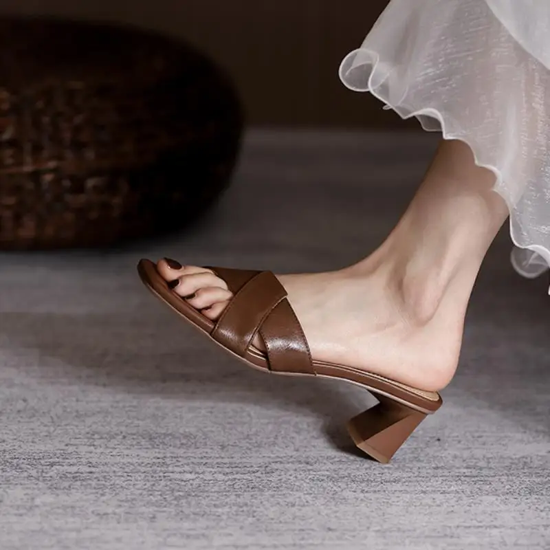 

KemeKiss Women High Heel Summer Shoes Real Leather Strange Heel Sandals Women Fashion Party Office Ladies Shoes Women Size 34-39