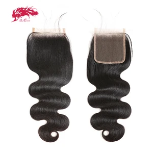 Ali Queen 4x4 5x5 HD кружевная застежка предварительно выщипанные Детские волосы 10  20 дюймов бразильские волнистые натуральные человеческие волосы кружевная застежка