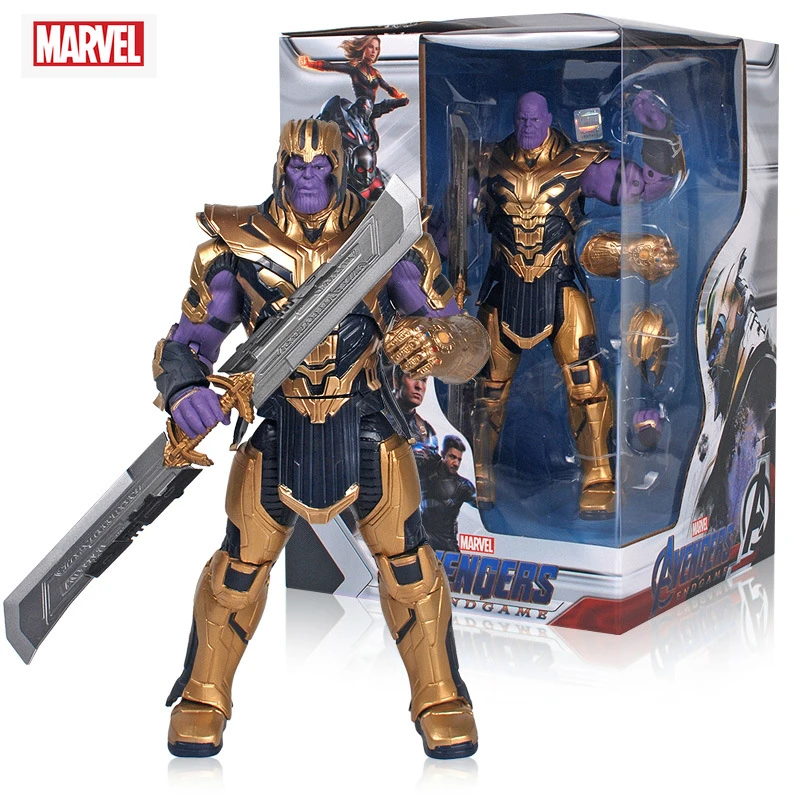 

Genuine Marvel Avengers Endgame Thanos Infinity Gauntlet 27CM with Box PVC Collectible Action Figure Model Dolls Toys Kids Gifts