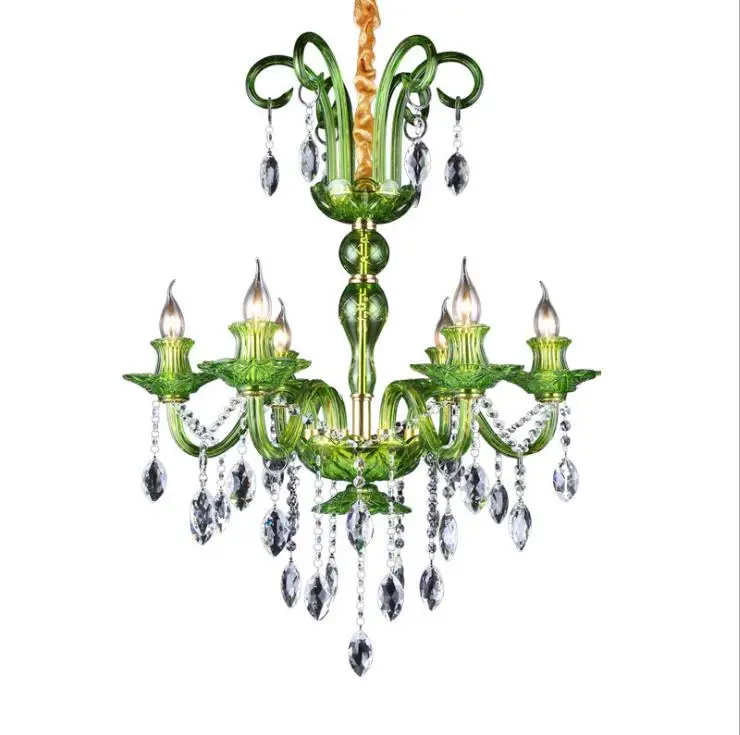 Европейская хрустальная люстра в виде свечи простая лампа для кофе освещение