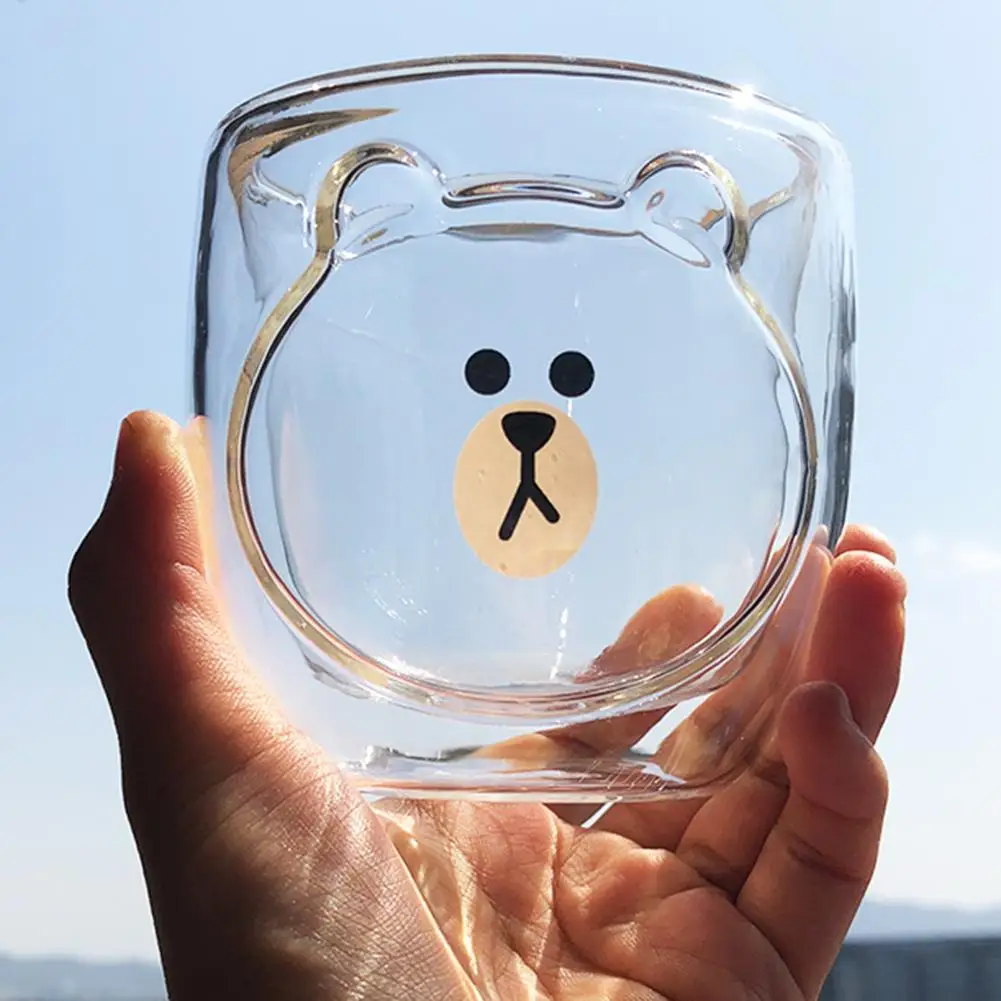 Изолированная двухслойная стеклянная кружка термостойкая кофейная чашка