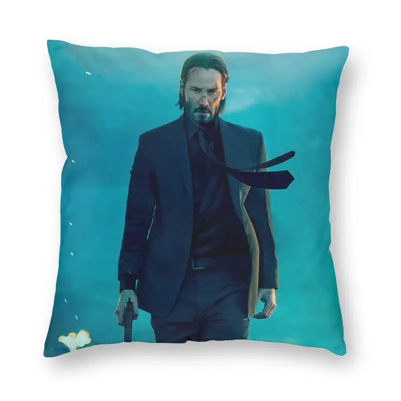 

John Wick Movie Cushion Cover Two Side Printing Keanu Reeves Throw Pillow Case for Living Room Custom Pillowcase Home Decor