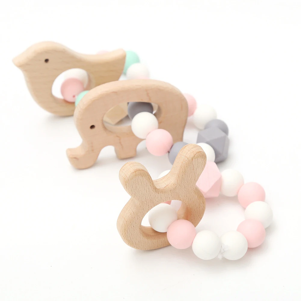 

3 шт., деревянные Прорезыватели для зубов в форме слона