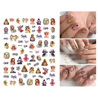 10pcs 3d cartoon mouse brand moon girl nail art sticker color god angel baby self adhesive nail slider wg775 797