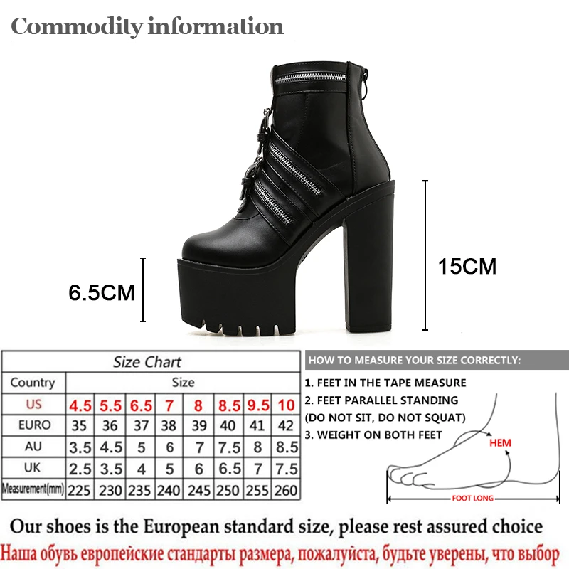 Женские ботильоны на очень высоком каблуке Gdgydh готическая Черная кожа молнии