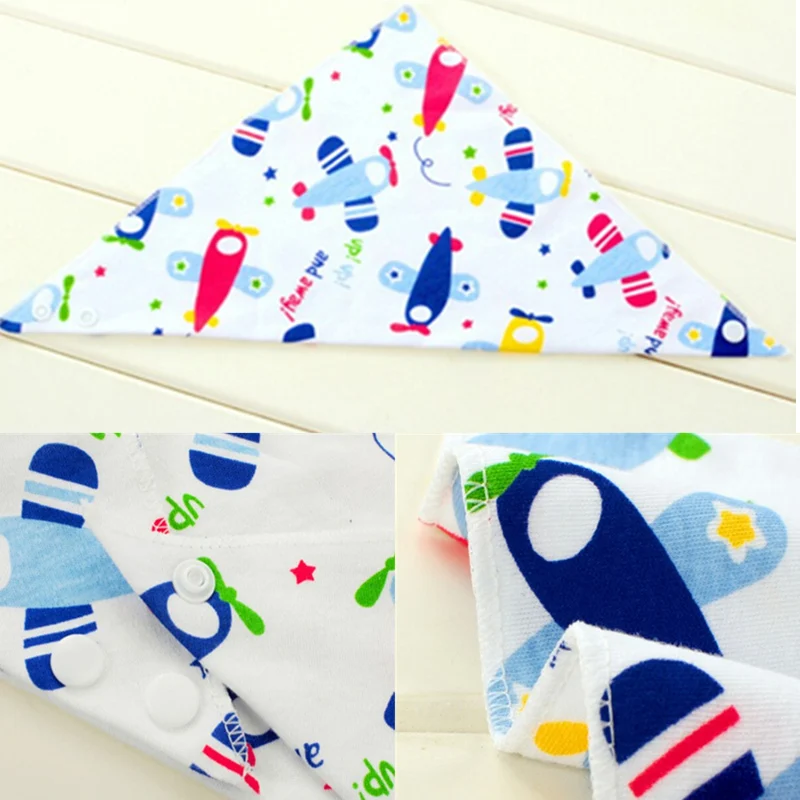 Baberos de algod&oacute;n para beb&eacute;, delantal de alimentaci&oacute;n triangular, bufanda de alimentaci&oacute;n de dibujos animados, cuello, babero, pa&ntilde;o para eructar, pa&ntilde;uelo para Saliva-2