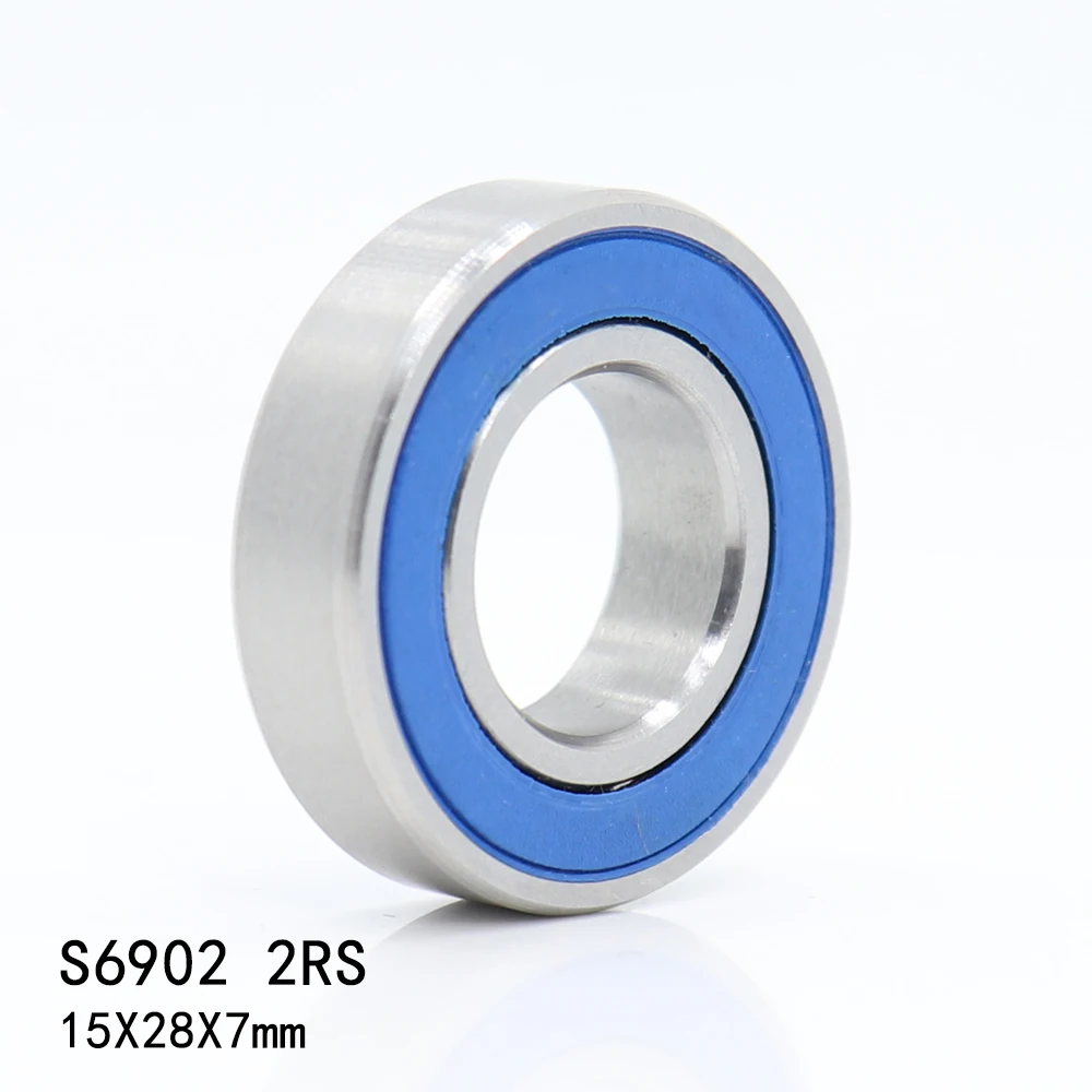 10 шт. S6902RS подшипник 15*28*7 мм ABEC 3 440C Нержавеющая Сталь S 6902RS шарикоподшипники 6902