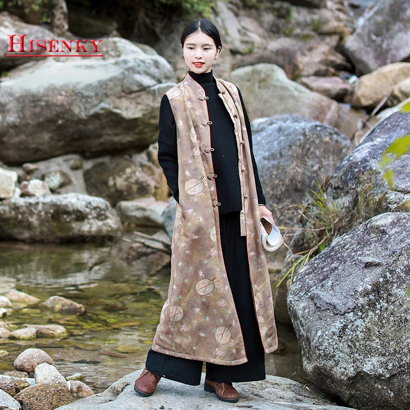 Женский зимний жилет Hisenky длинный кардиган из имитации овечьей шерсти в