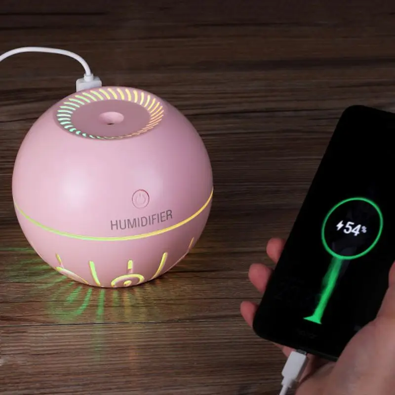 

330ml USB Air Humidifier Diffuser Atomizer with Night Light for Home Office Car U2JD