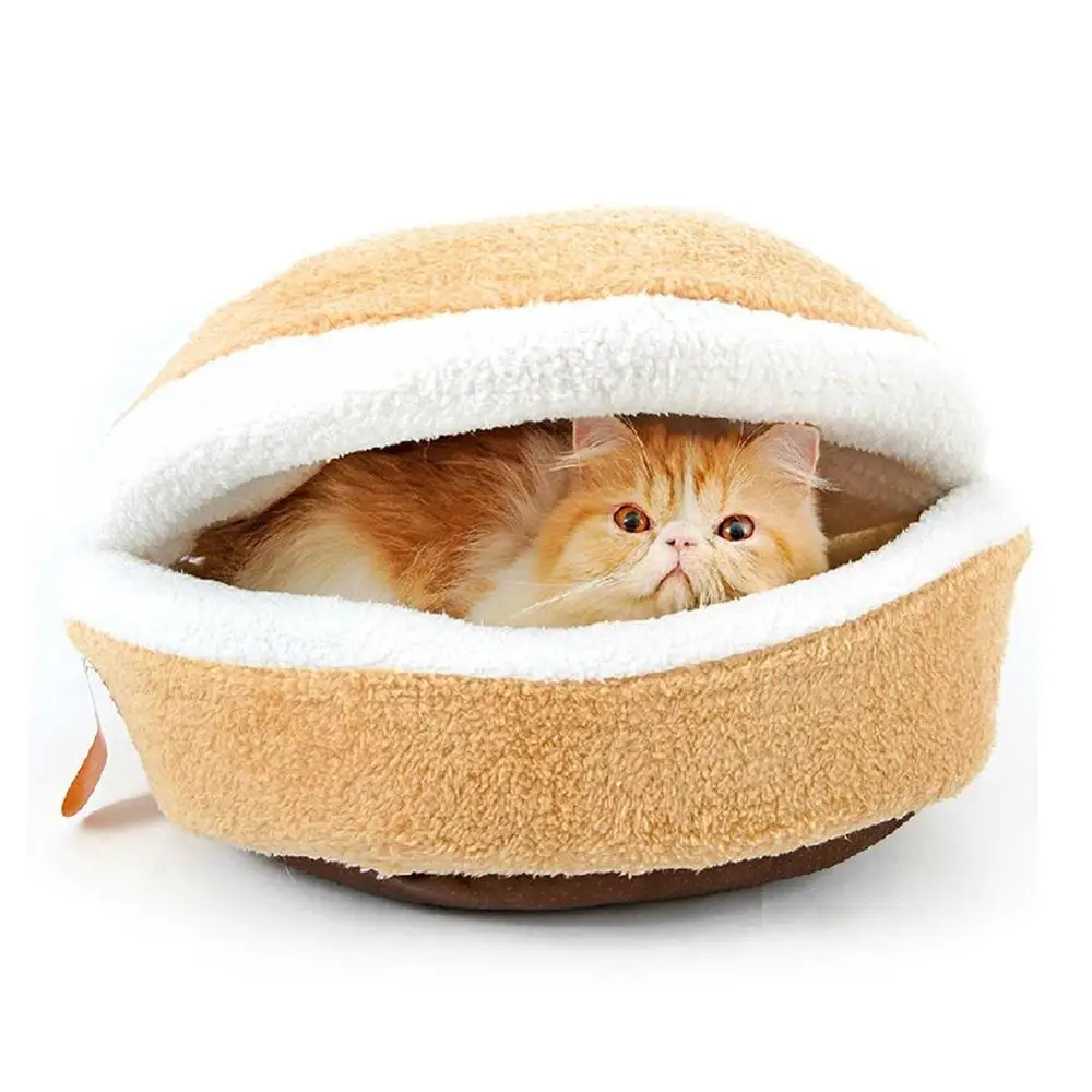 Съемный спальный мешок для кошек диваны коврик домик гамбургеров собак короткая