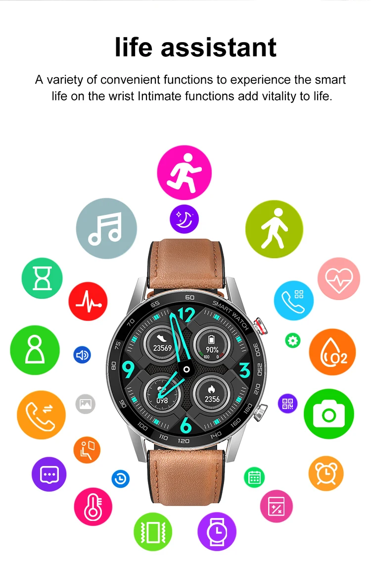 

DT95 Smart Watch Bluetooth Call IP68 Waterproof ECG Heat Rate 360*360 Alarm Sleep VS P16 L13 DT78 Smartwatch Business Sports