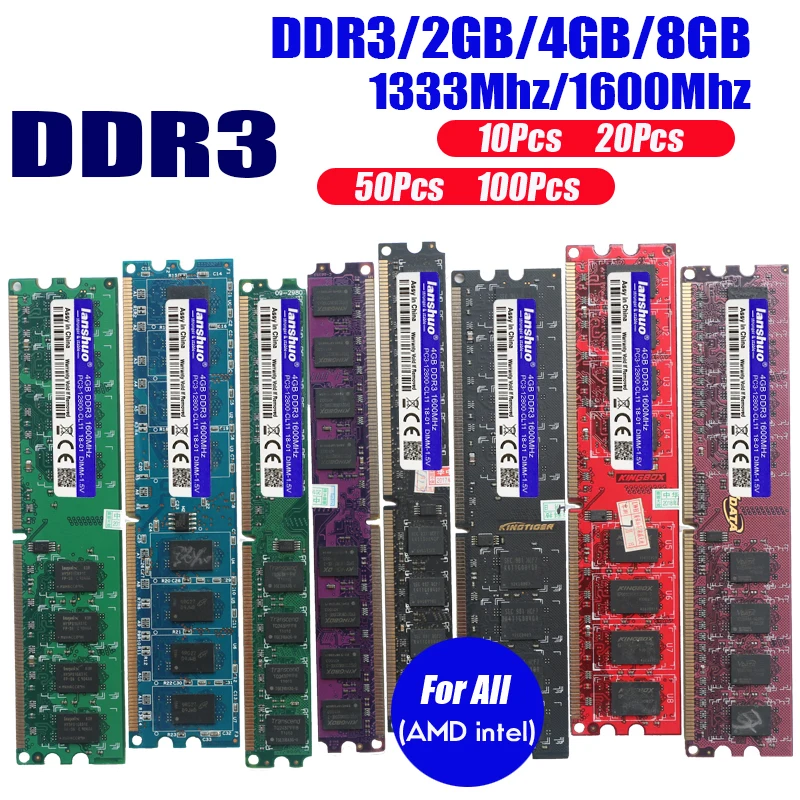 Оригинальный набор микросхем б/у 2 Гб DDR2 DDR3 PC3 PC2 6400 800 МГц 1333 1600 4 ГБ 8 для рабочего