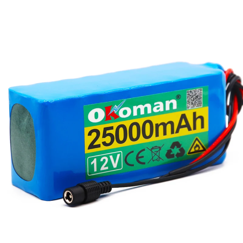 Оригинальный 18650 аккумулятор большой емкости 12v 25ah литиевая батарея Защитная