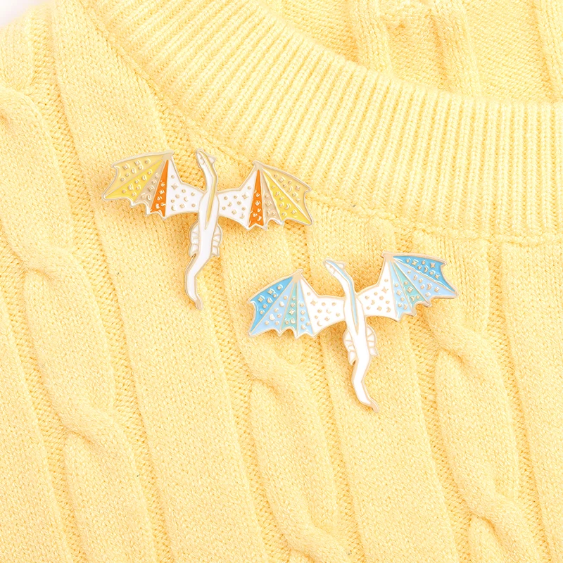

Ice Fire Dragon Enamel Pin Custom Myth Dinosaur Brooches Lapel Pins for Backpacks Badge Animal Jewelry Gift Friends Wholesale