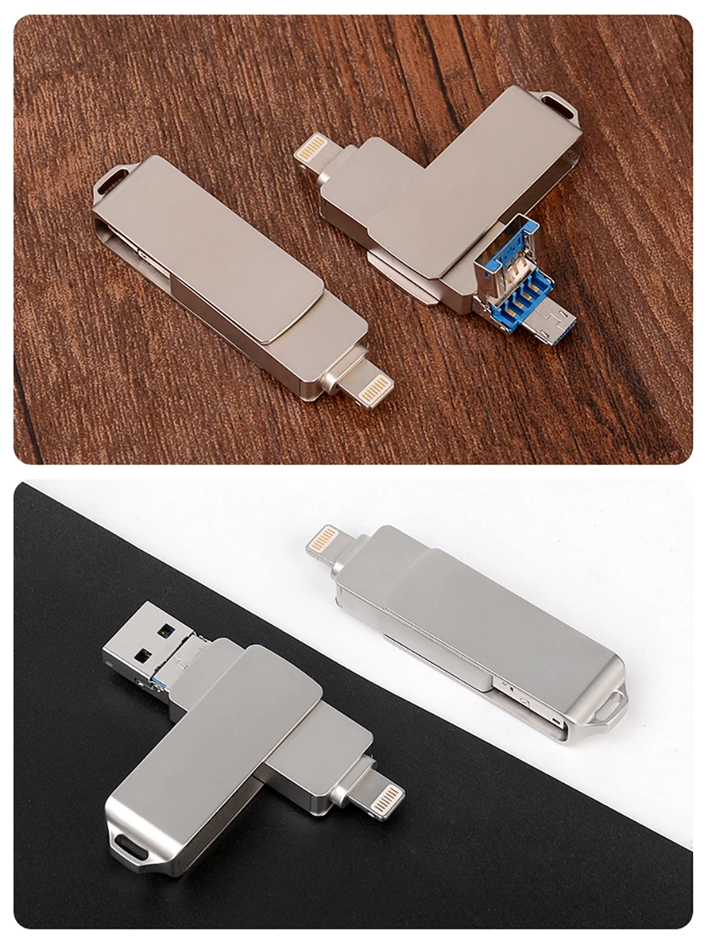 BRU usb OTG Флешка usb флеш-накопитель 3,0 3in116G32G64G128G256GB для iPhone 11 Pro XS X Android type-c логотип на заказ
