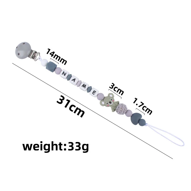 XCQGH 1 шт. Индивидуальные Зажимы для соски с именем ребенка цепочка подвеска коалой