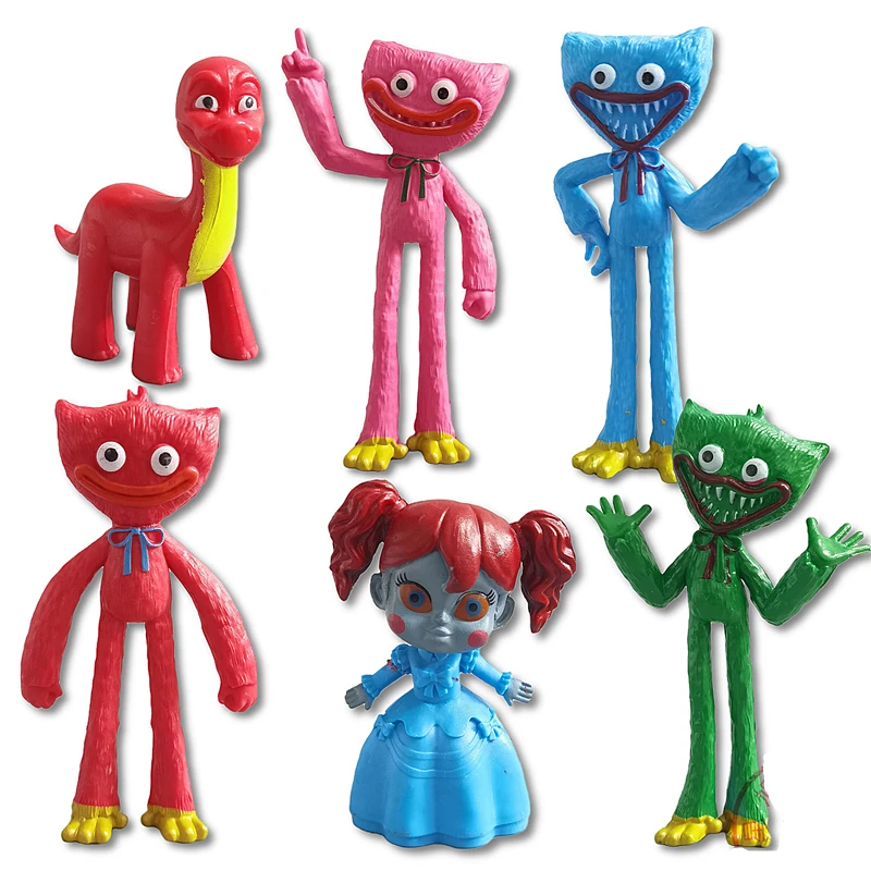 

6 шт./компл. Huggy Wuggy Фигурки игрушки 7-12 см игра Мак Playtime Boss ПВХ фигурка Модель Коллекционная кукла игрушка для рождественских подарков