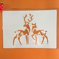 a4 29 21cm sika deer diy stencils wall painting scrapbook coloring embossing album decorative paper card template
