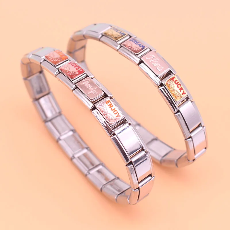 Hapiship 2020 Original Daisy Rose Nana Dream Lucky Real Enjoy Charm Link Fit 9mm Bracelet Stainless Steel Jewelry Making DJ252 | Украшения