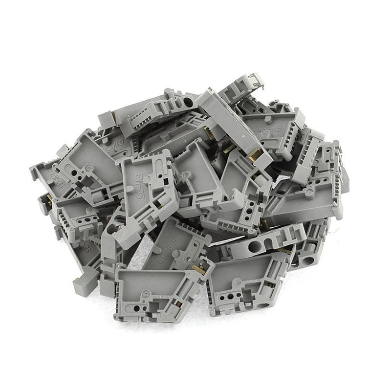 50Pcs 35mm DIN Rail Terminal Block End Stopper Mounting Clips | Blocks