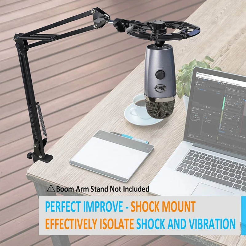 

Shockproof Suspension - Shock Mount Reducing Vibration Noise Use with Microphone Arm for Blue