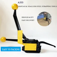 a333 hand metal strip banding machine manual combination sealless steel strapping tool for 13 19mm12 34