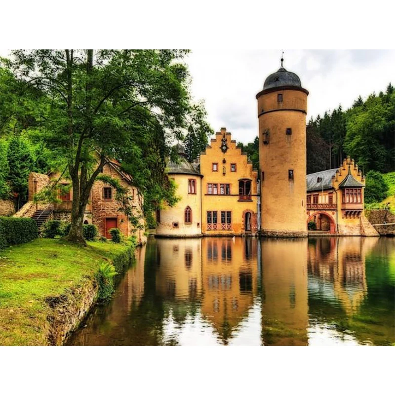 Картина из страз 5D сделай сам алмазная 3D вышивка пейзаж круглый стразы икона | Дом