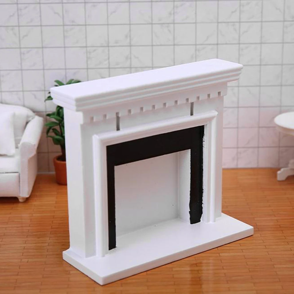 

Wooden Dollhouse Furniture 1:12 Scale Room Miniatures Fireplace Exquisite