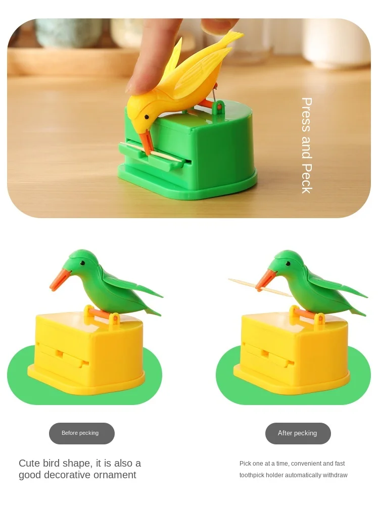 Коробка для зубочисток подушечки с птицами размером долбящий кнопочный