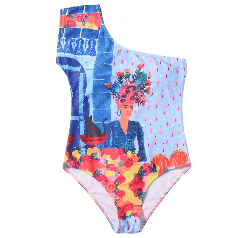 

New style bikini swimsuit one-shoulder one-shoulder sexy printed bikini women
