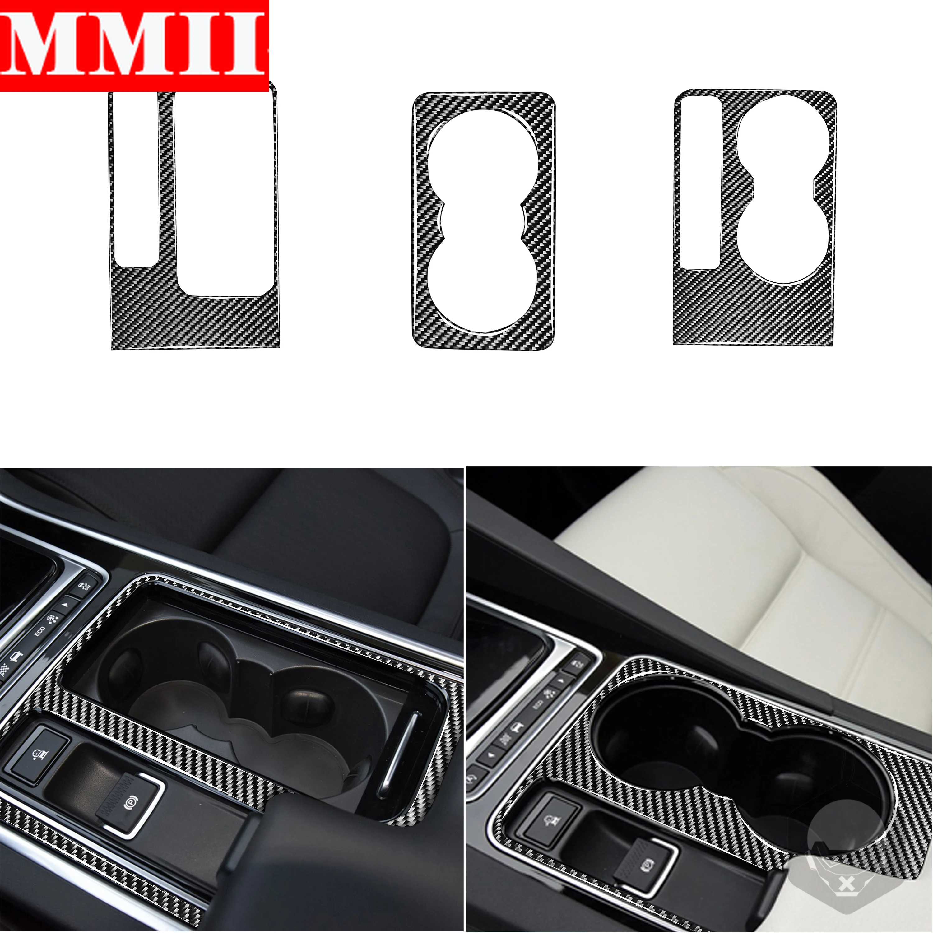 For Jaguar F-PACE X761 XE X760 XF X260 Carbon Fiber Stickers Central Control Water Cup Holder Trim Interiors Car Accessories
