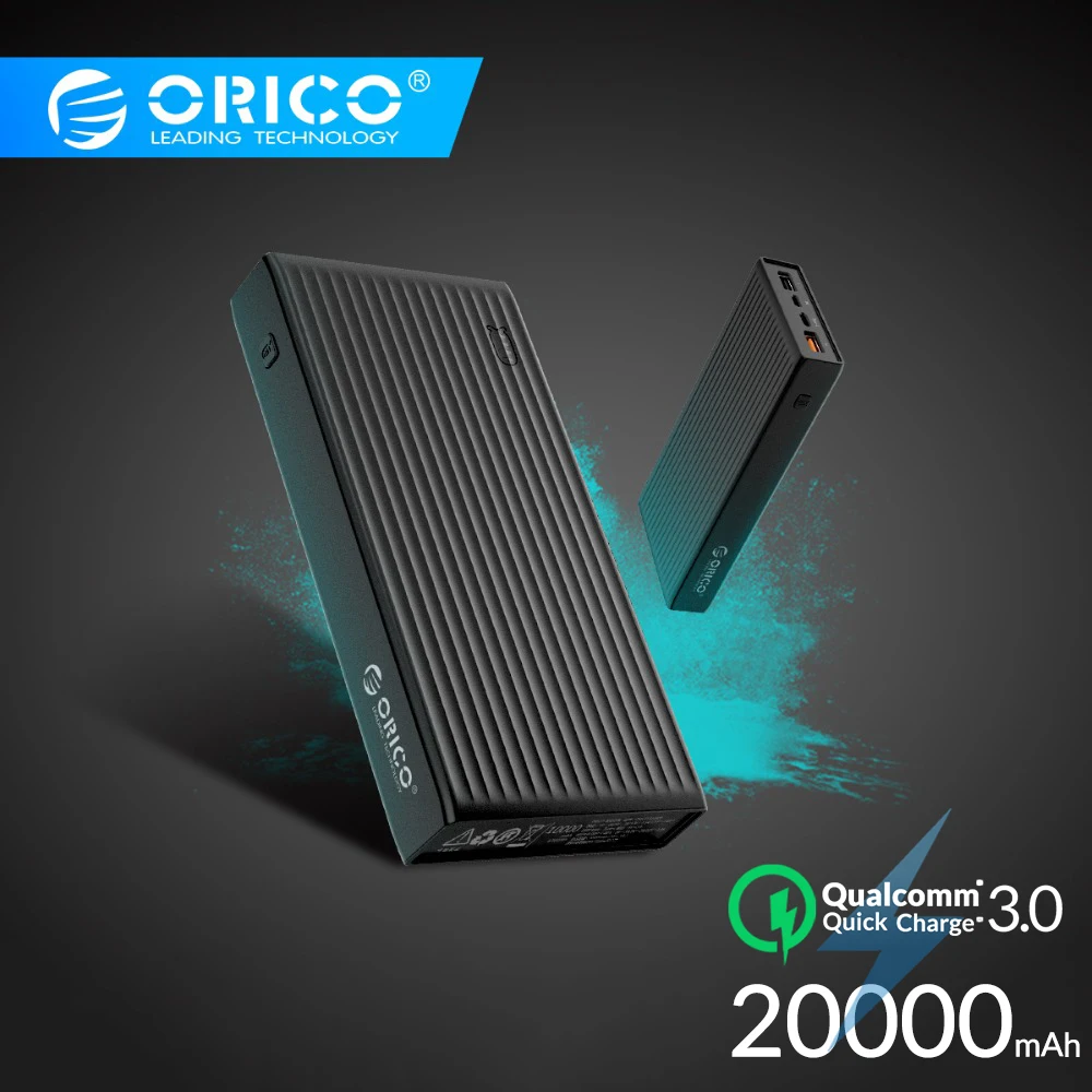 ORICO 10000-20000 мАч портативное Внешнее зарядное устройство, Ультра тонкое USB зарядное устройство для мобильного телефона, быстрое зарядное устройство